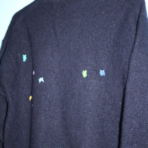 L.L.Bean Men's Large 100% Wool Md in Scotland Colored Patches Crew Neck Sweater - Picture 8 of 16